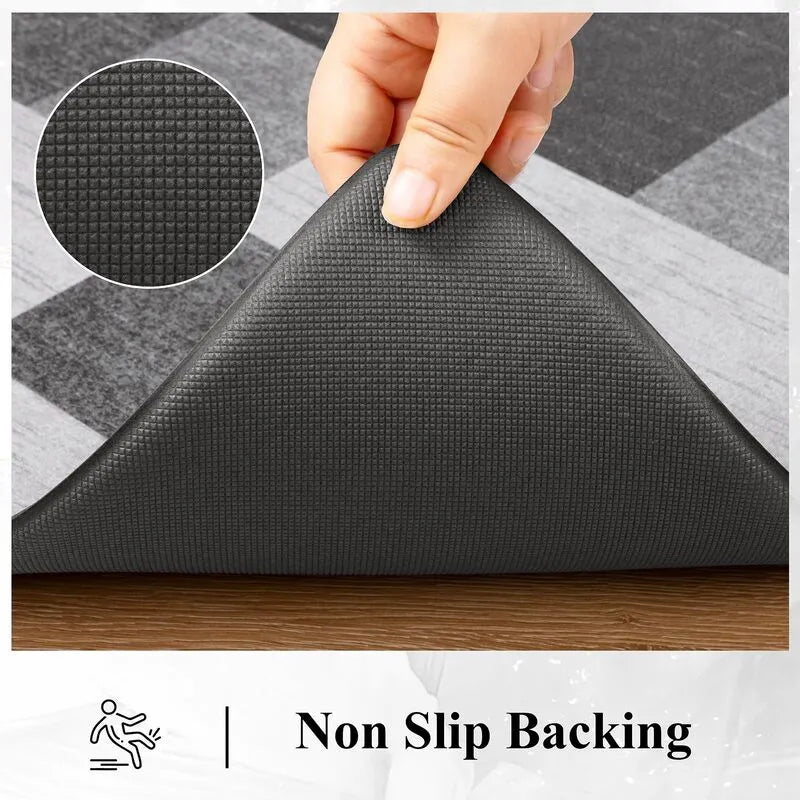 AR009255greygeometrickitchenrunnerrugheavydutynonsliprubberbackingfloormat2x6ftHEBE RUGS