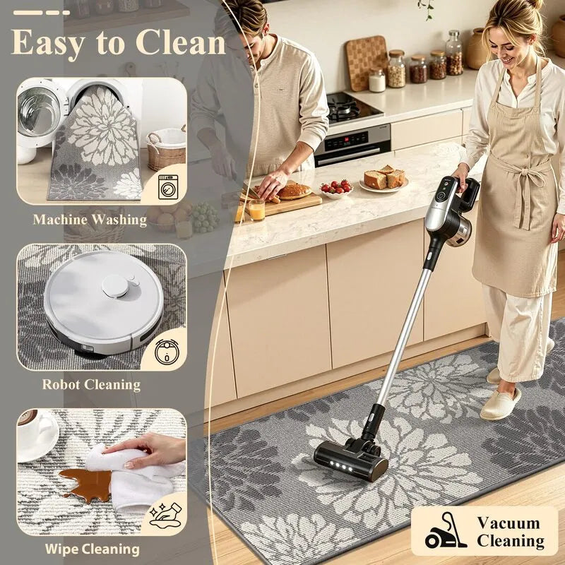 AR009316_grey_floral_machine_washable_easy_clean_vacuum_robot_friendly_kitchen_runner_rug_set_HEBE RUGS