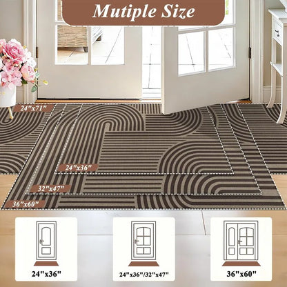 AR009348brown2x3doormat24x36inchmidcenturymoderngeometricentrywayrugsizeoptionsUShomeHEBE RUGS