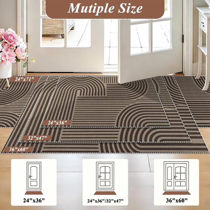 Mid Century Modern Geometric Non Slip Washable Entryway Doormat