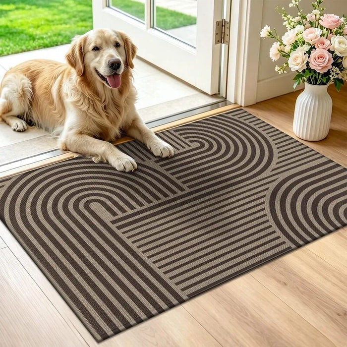 Mid Century Modern Geometric Non Slip Washable Entryway Doormat