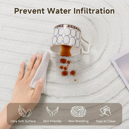 AR009388beigewaterresistantstainresistant5x7washablearearugspillproofforUShouseheberug