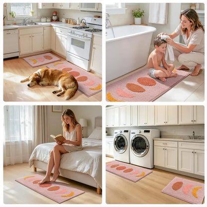 AR009645_pink_boho_bath_rug_set_versatile_sun_moon_runner_for_US_home_bathroom_kitchen_bedroom_HEBE RUGS