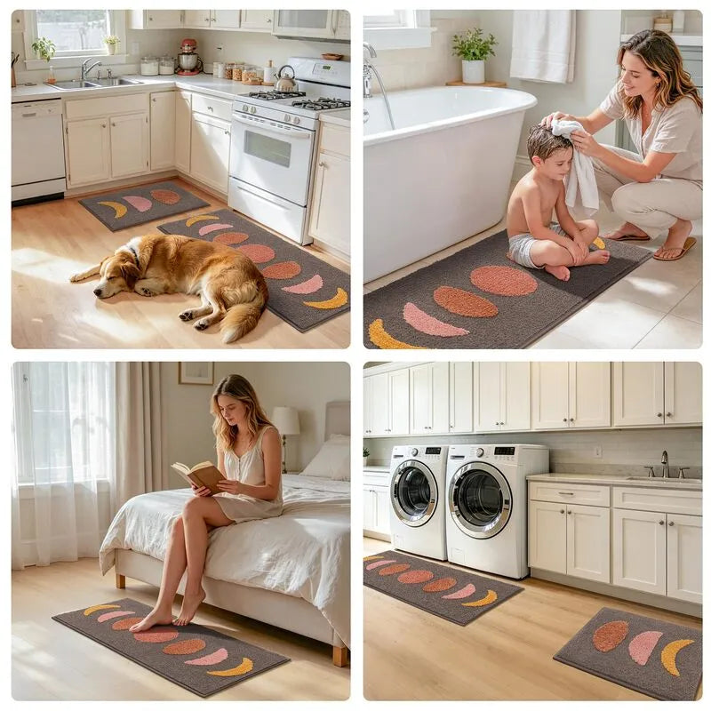 AR009646_brown_boho_bath_rug_set_versatile_sun_moon_runner_for_US_home_bathroom_kitchen_bedroom_HEBE RUGS