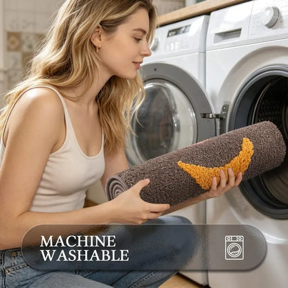 AR009646_brown_boho_bathroom_rug_set_machine_washable_easy_clean_plush_runner_floor_mat_set_HEBE RUGS