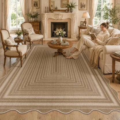 AR009688beige5x8scallopedarearugmoderngeometricbordercarpetlivingroomdecorUShouseheberug