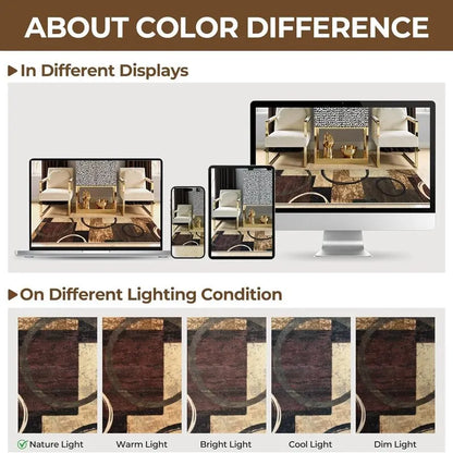 AR009699_brown_9x12_geometric_area_rug_color_difference_guide_under_lighting_displays_heberug