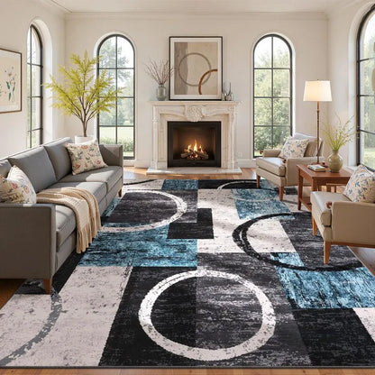 AR009701blue9x12arearuggeometricwashableextralargelivingroomcarpetnonslipfloormatUShomeheberug