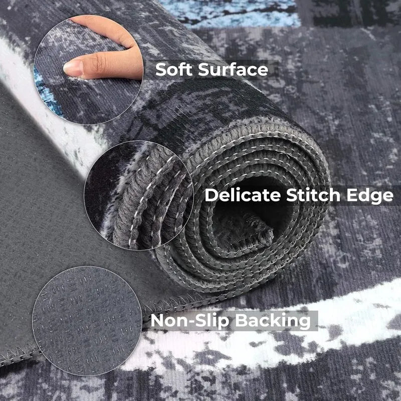 AR009701blue9x12arearugsoftsurfacenonslipbackingdurableedgewashablerugheberug