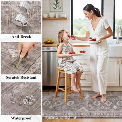 AR009894browndurablewaterproofscratchresistantkitchenrunnermatsafeforkidsinUShomesHEBE RUGS
