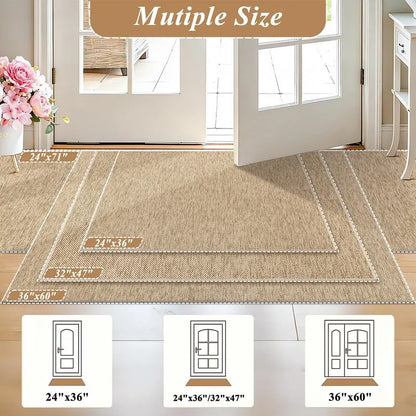 AR009937beige2x3doormat24x36inchneutralwovengeometricentrywayrugsizeoptionsUShomeHEBE RUGS