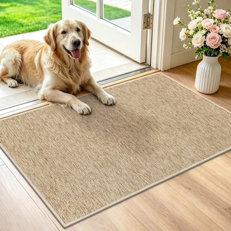 Natural Woven Solid Color Non Slip Washable Entryway Doormat