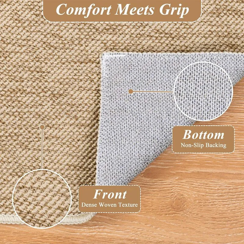 AR009937beigenonslipdoormat2x3heavydutybackingindoorentrywayrugnaturalwovenmatHEBE RUGS