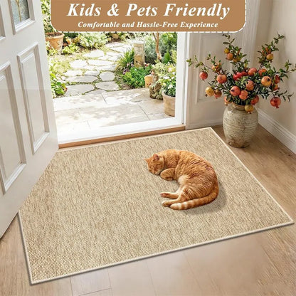 AR009937beigepetfriendlydoormat2x3naturalwovenindoorfrontdoorrugforcatsdogsUShomeHEBE RUGS