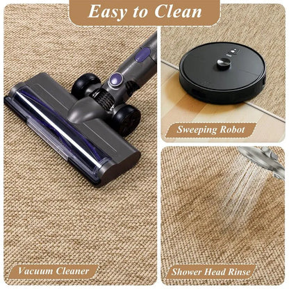 AR009937beigewashabledoormat2x3easycleanentrywayrugvacuumrobotfriendlydoorcarpetmatHEBE RUGS
