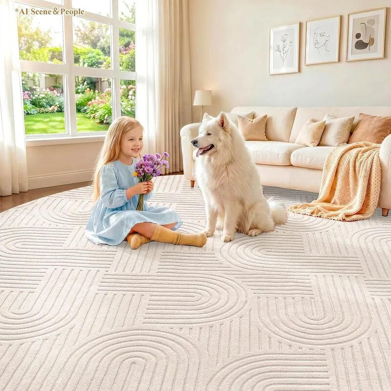 AR010117beigekidandpetfriendly8ftroundarearugforcozylivingroominAmericanhomeheberug