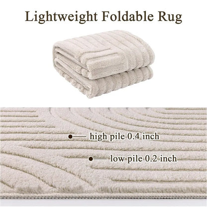 AR010117beigelightweightfoldable8ftroundrugoptimalthicknesslowpilefloorcarpetheberug