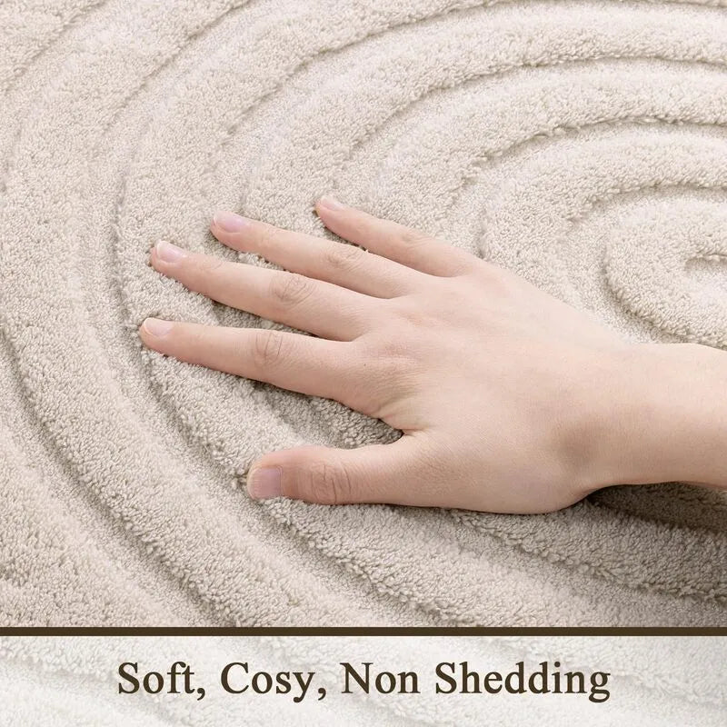AR010117beigesoftcozytouchsurfacenonshedding8ftroundrugcloseupforUShomeheberug