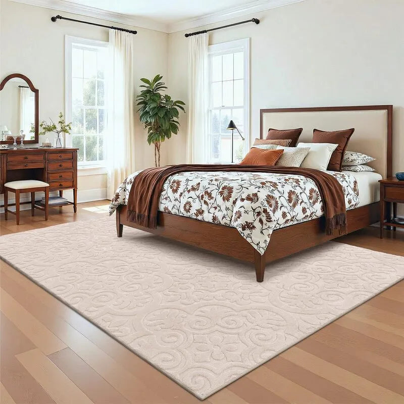 AR010755beige8x10bedroomarearugunderbedneutralaestheticfloorcarpetforUShomeheberug
