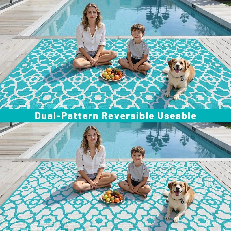 AYSDDDLHLLS03blue9x12reversiblepatiorugplasticstrawmatpoolsidefamilypicnicheberug