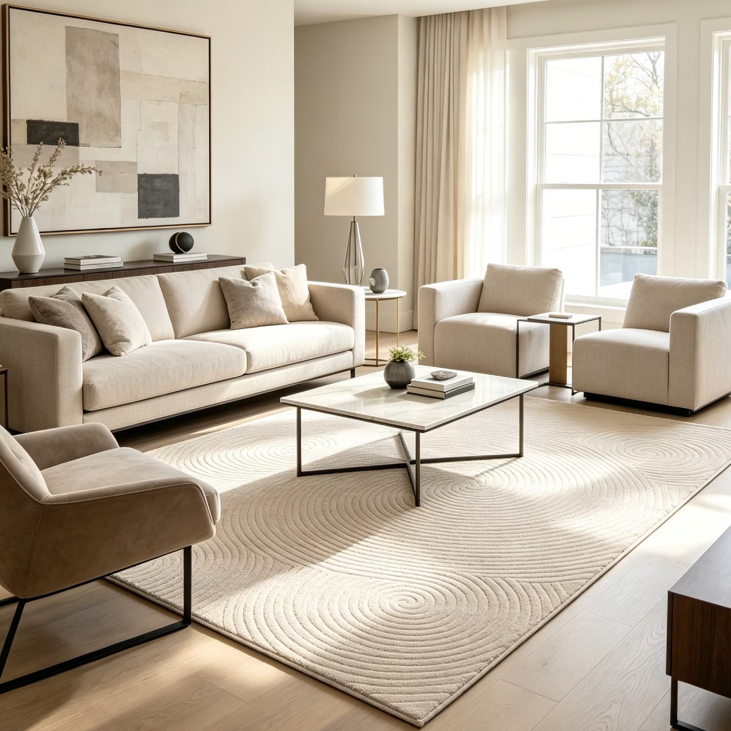 HEBE Area Rugs for Living Room, Washable Non Slip Modern Accent Carpet