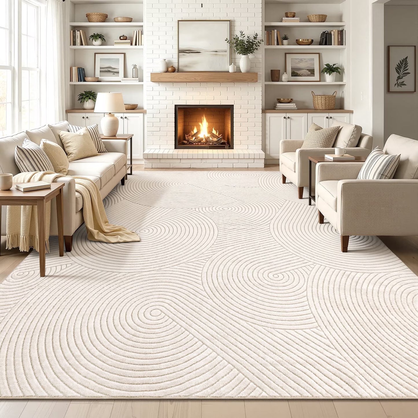 HEBE Area Rugs for Living Room, Washable Non Slip Modern Accent Carpet