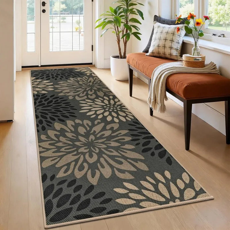 Durable_floral_hallway_runner_rug_placed_near_entryway_front_door