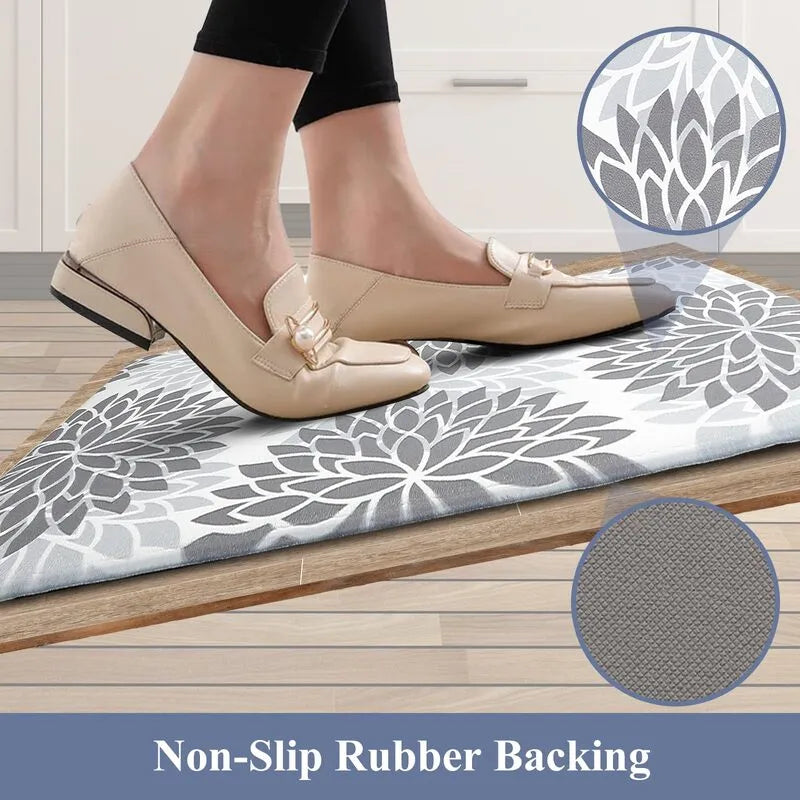 FPFHhui10447044120greynonsliprubberbackingantifatiguefloralkitchenrugforhardwoodfloorUShomeheberug