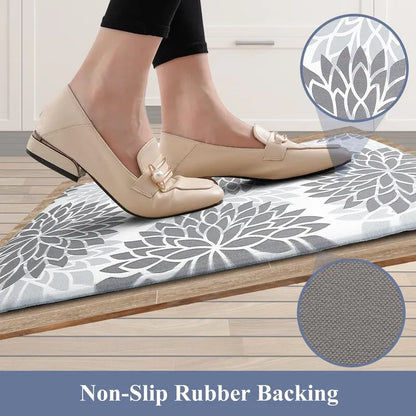 FPFHhui10447044120greynonsliprubberbackingantifatiguefloralkitchenrugforhardwoodfloorUShomeheberug