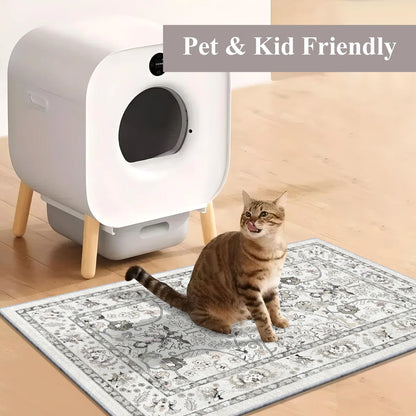 Kitchen Rugs Sets 3 Piece with Runner, Washable Non Slip Soft Boho Kitchen Mats, Low Pile Stain Resistant Carpet for Hallway, Laundry Room, Entryway