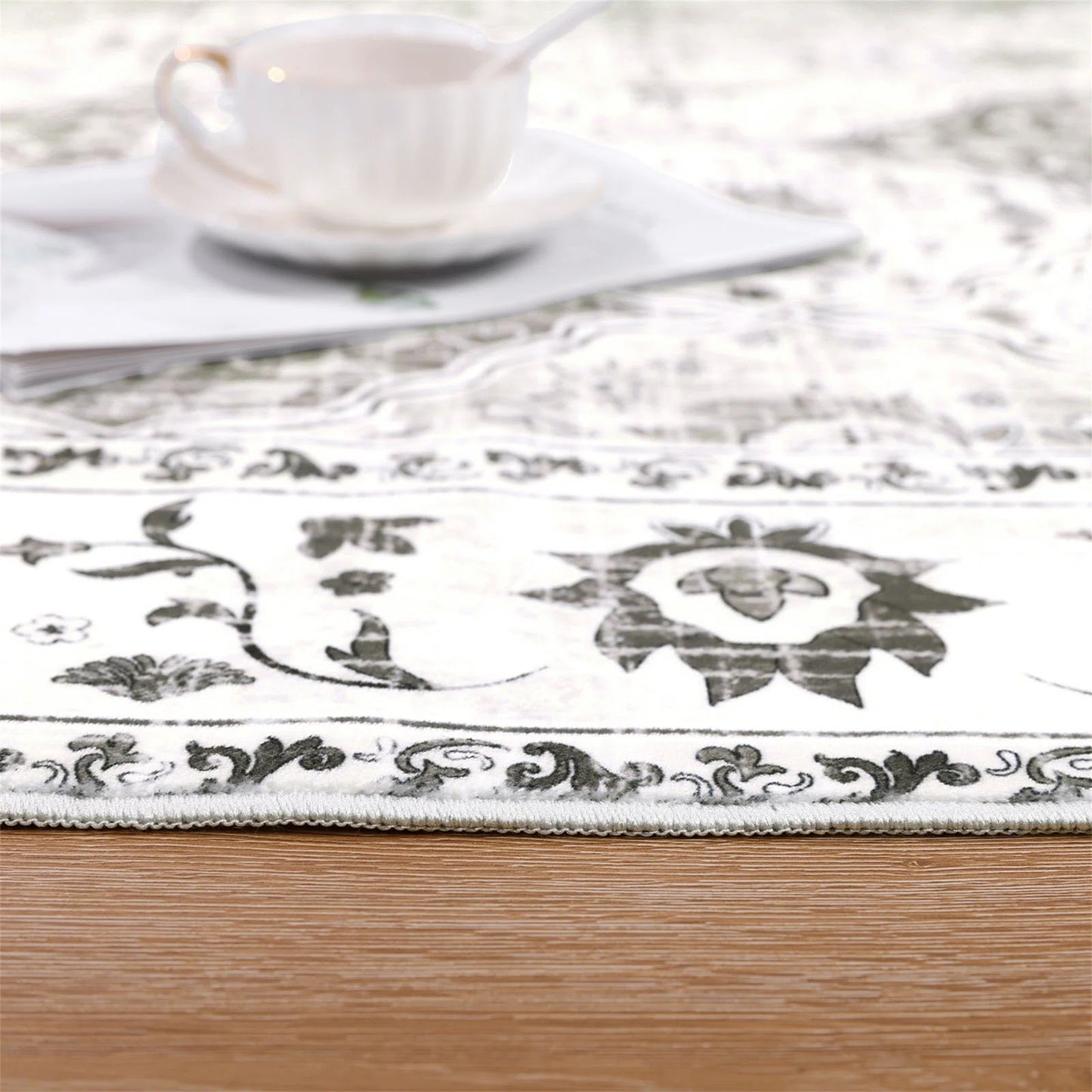 HEBE Area Rug Machine Washable Low Pile Soft Floor Carpet Non Slip Non Shedding Accent Rug for Living Room Bedroom Entryway Dining Room Office ﻿