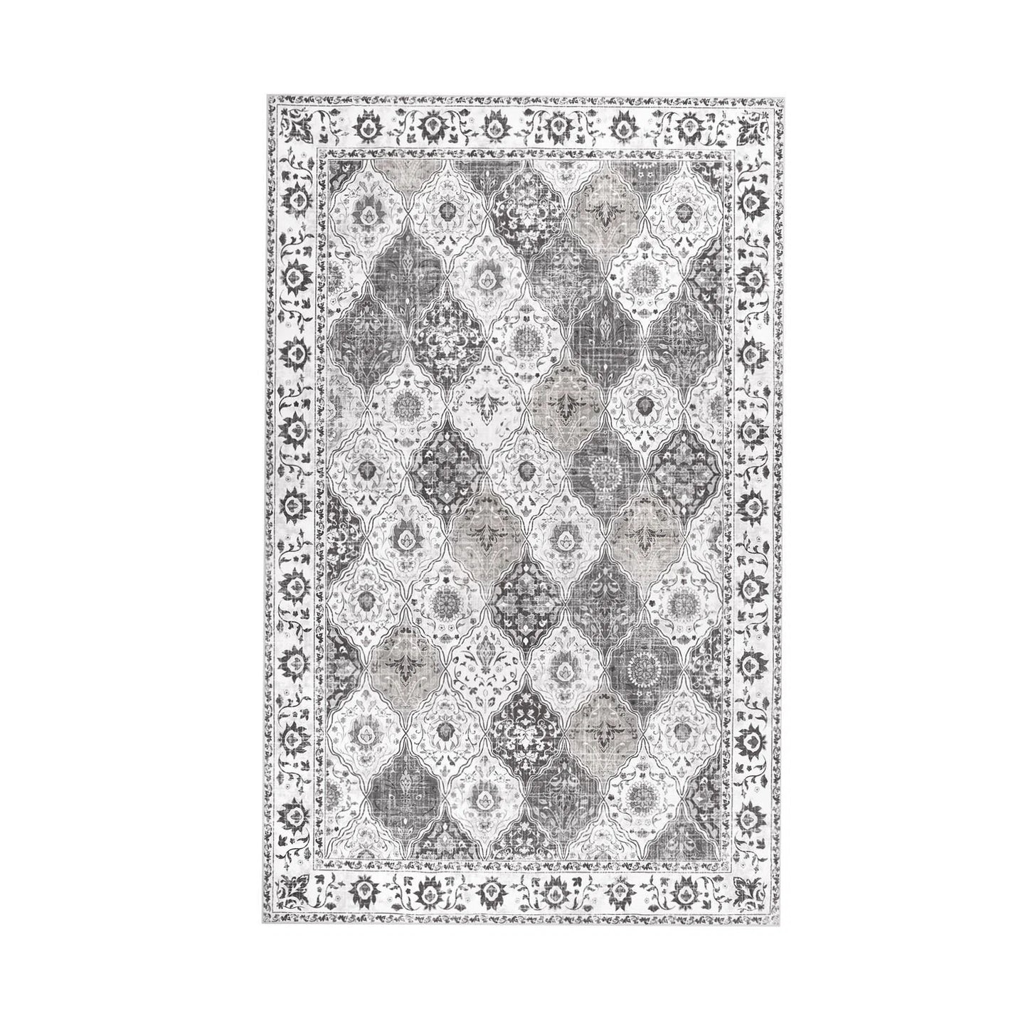 HEBE Area Rug Machine Washable Low Pile Soft Floor Carpet Non Slip Non Shedding Accent Rug for Living Room Bedroom Entryway Dining Room Office ﻿