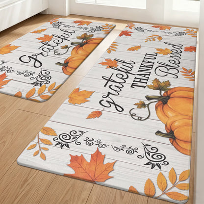 HEBE 2-Piece Kitchen Rugs Set, Non-Slip Waterproof Farmhouse Floor Mats ﻿