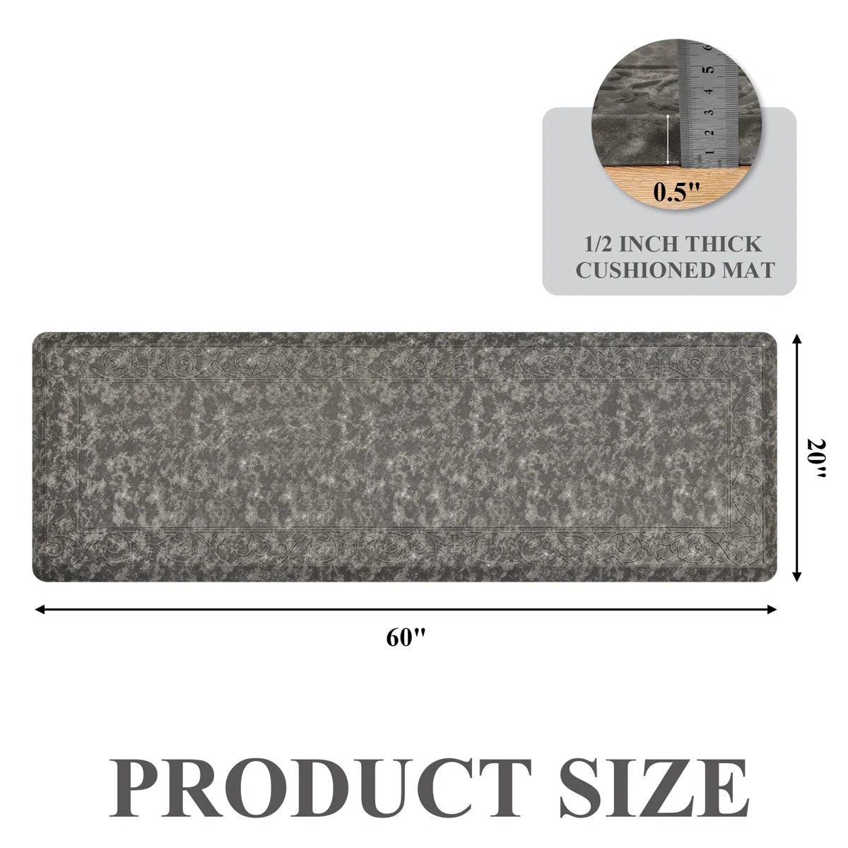 HEBE Anti-Fatigue Non-Skid Waterproof Kitchen Mat