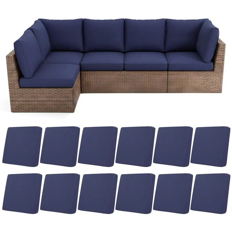 100% Waterproof Stretch Patio Cushion Covers Replacement Slipcovers 12 Pack