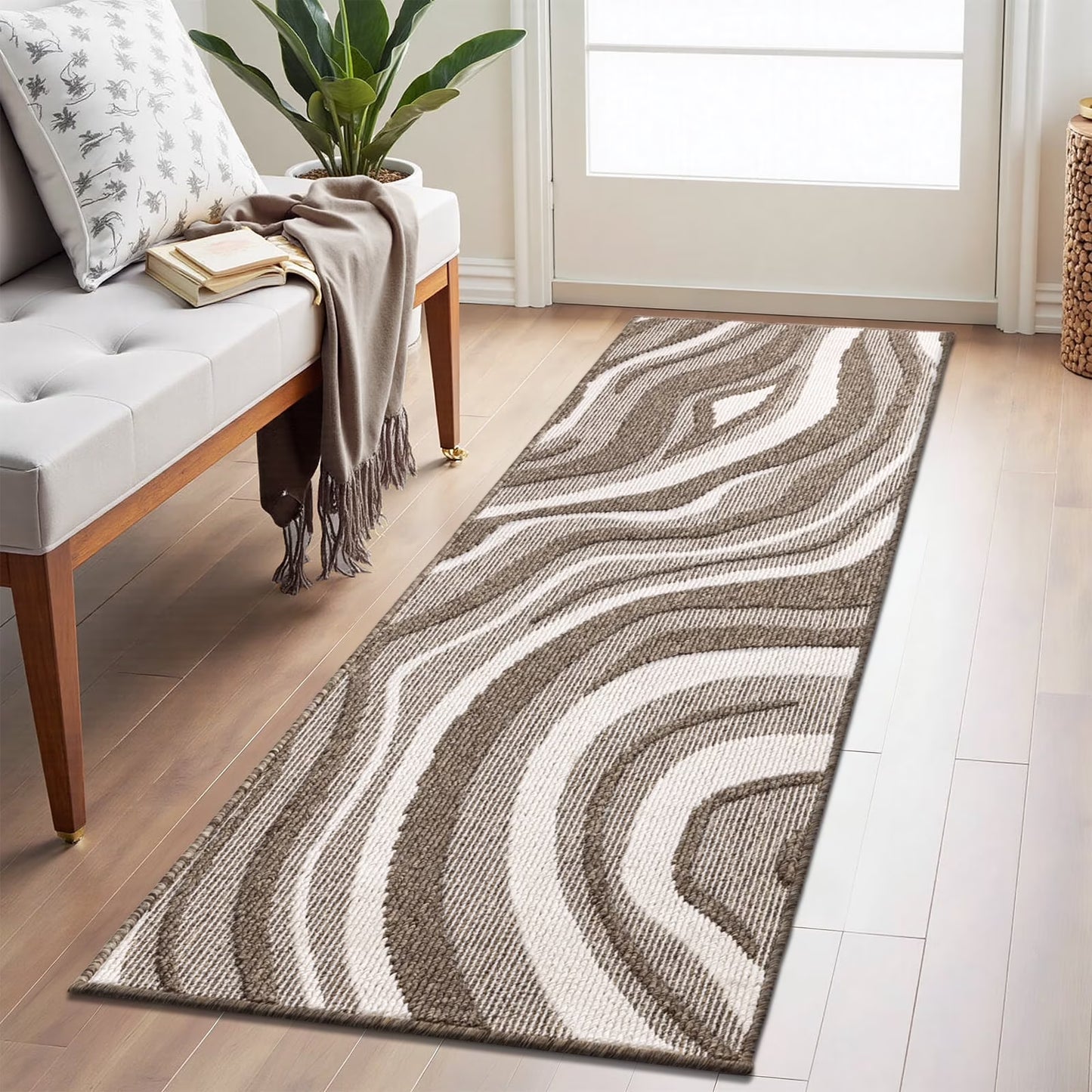 HEBE Runner Rugs for Hallway, 2'x6' Abstract Rug Carpet, Washable Non Slip Floor Mat for Kitchen Laundry Room Entryway