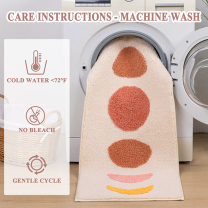 HEBE Bathroom Rugs Set of 3, Absorbent Microfiber Non-Slip Shaggy Ultra Soft Bath Mat