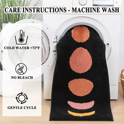 HEBE Bathroom Rugs Set of 3, Absorbent Microfiber Non-Slip Shaggy Ultra Soft Bath Mat