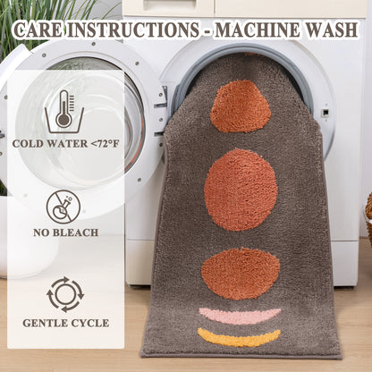 HEBE Bathroom Rugs Set of 3, Absorbent Microfiber Non-Slip Shaggy Ultra Soft Bath Mat