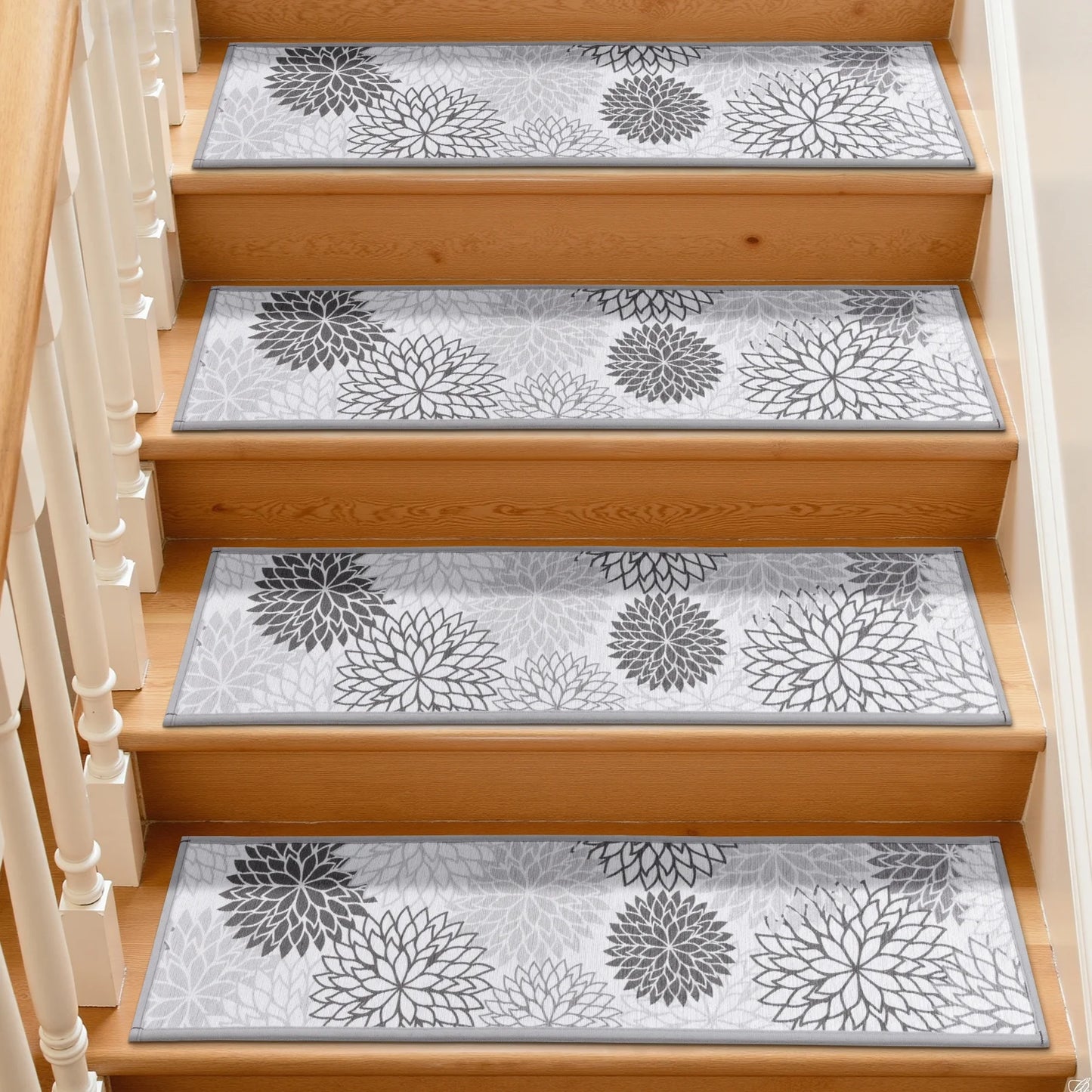 HEBE Stair Treads for Wooden Steps Indoor, 15 Pack 8" X 30" Stair Treads Non Slip with Reusable Adhesive Backing, Non-Skid Carpet Stair Runners for Kids Elders and Pets