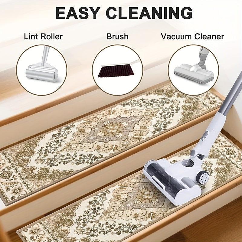 HEBE 8"x30" Carpet Stair Treads Self Adhesive Stair Runner Non Slip Staircase Step Treads