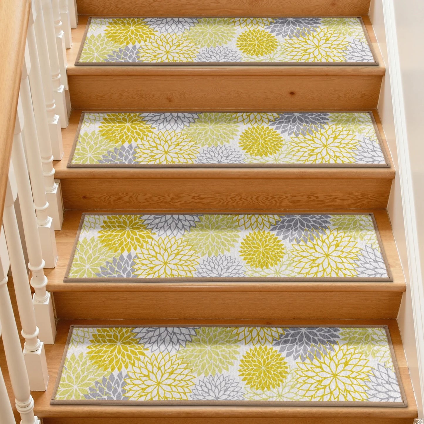 HEBE Stair Treads for Wooden Steps Indoor, 15 Pack 8" X 30" Stair Treads Non Slip with Reusable Adhesive Backing, Non-Skid Carpet Stair Runners for Kids Elders and Pets