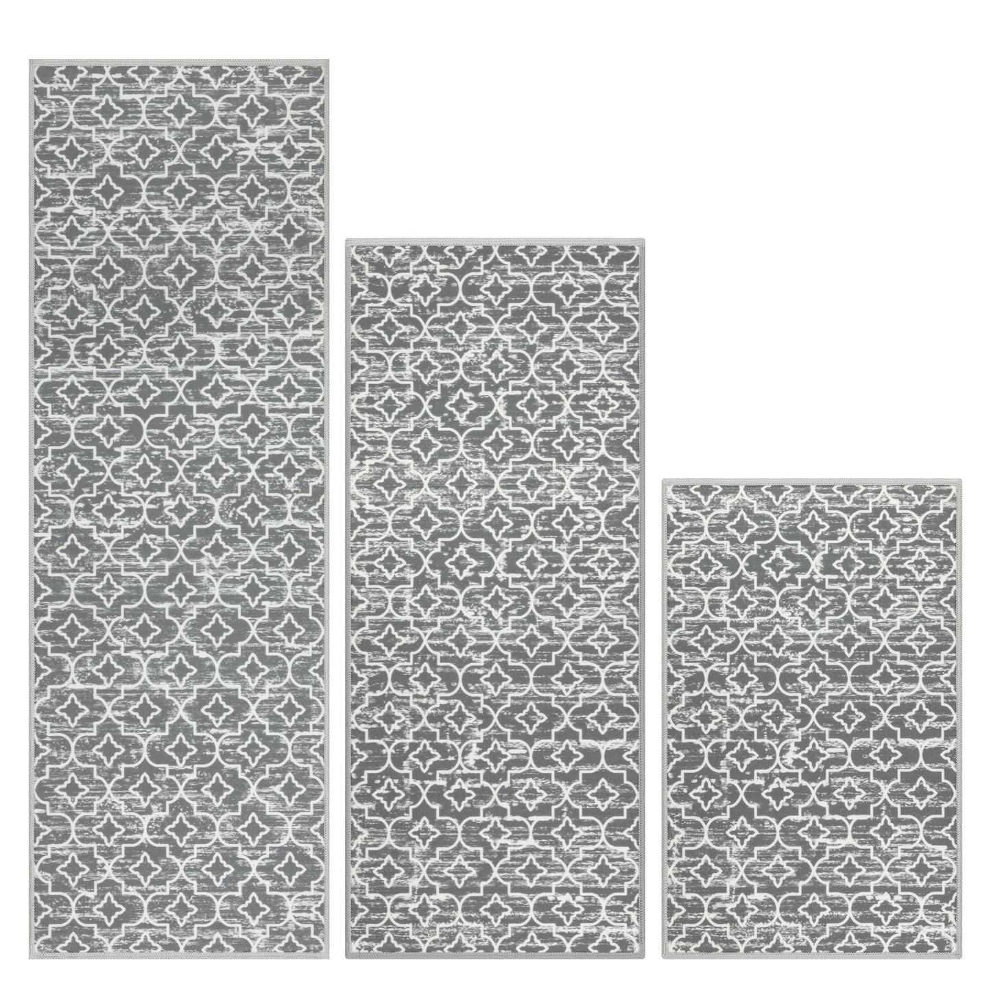 HEBE Kitchen Rug Set 3 Piece, Non Slip Machine Washable Mats for Home Floor and Living Room