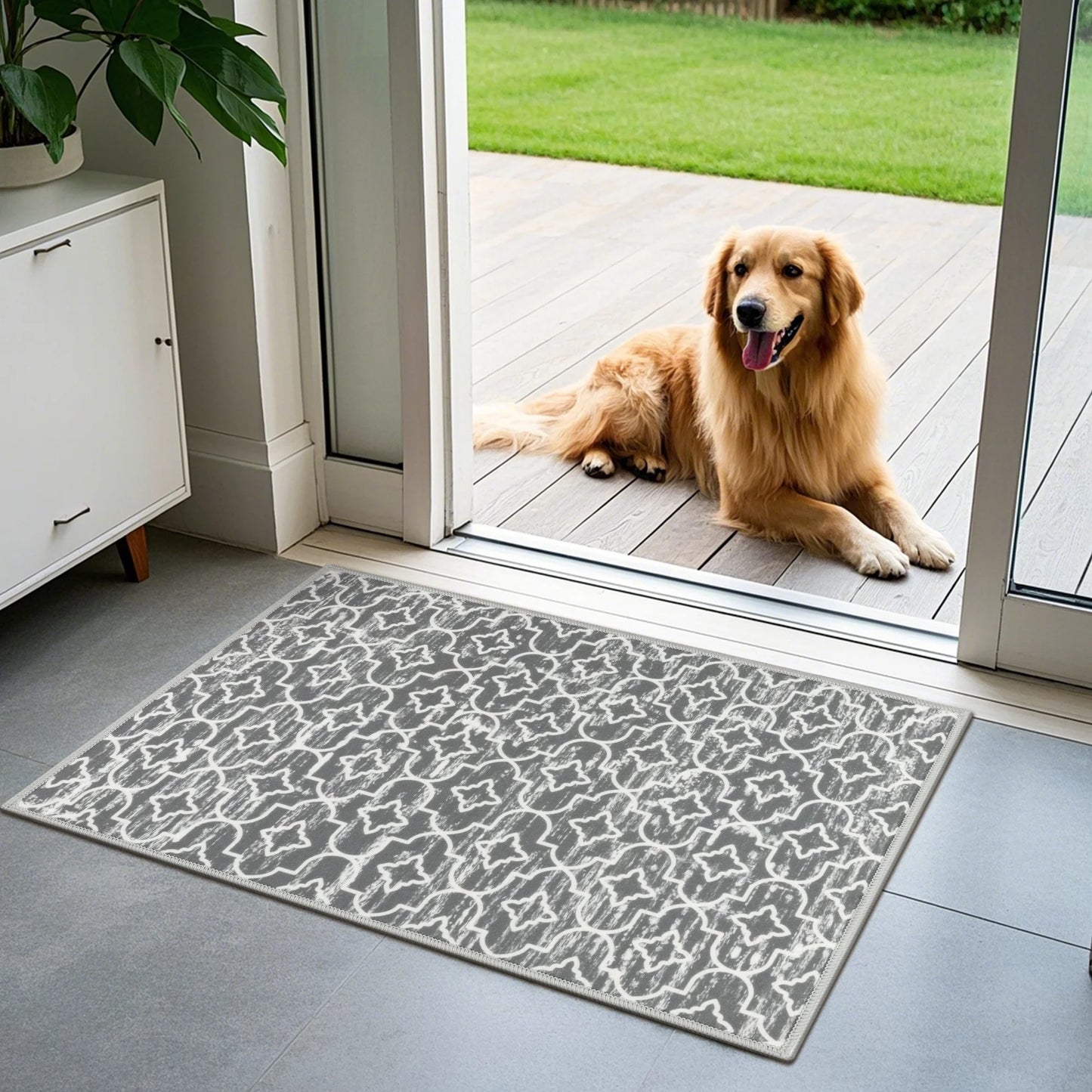 HEBE Kitchen Rug Set 3 Piece, Non Slip Machine Washable Mats for Home Floor and Living Room
