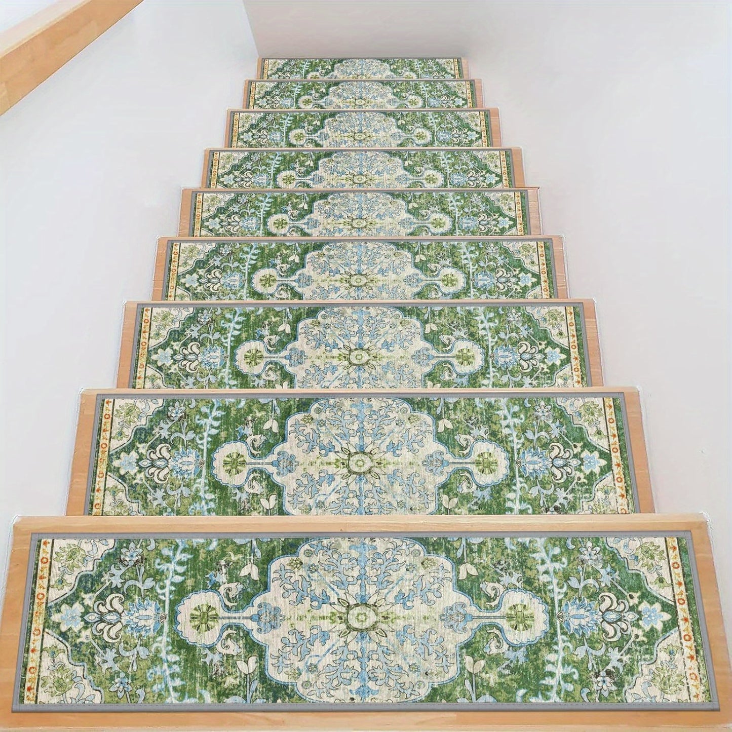 Carpet Stair Treads for Wooden Steps Indoor 8" X 30" Peel and Stick Stair Treads Non Slip Staircase Step Treads Reusable Stair Runner Rugs for Dogs, Kids and Elders