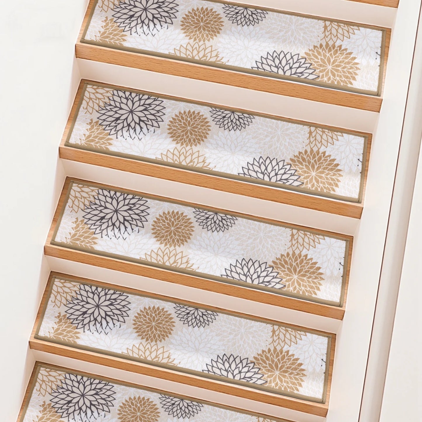 HEBE Stair Treads for Wooden Steps Indoor, 15 Pack 8" X 30" Stair Treads Non Slip with Reusable Adhesive Backing, Non-Skid Carpet Stair Runners for Kids Elders and Pets