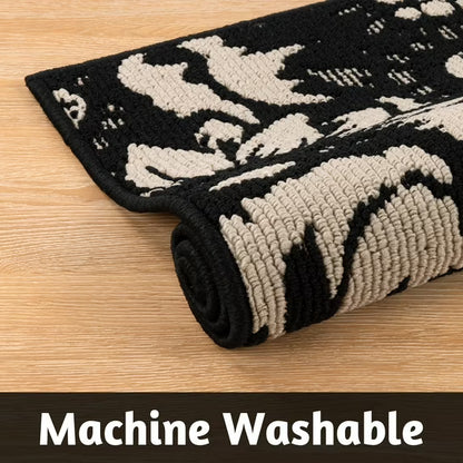 HEBE Kitchen Rug Set 3 Piece, Non Slip Machine Washable Mats for Home Floor and Living Room