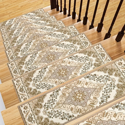 HEBE 8"x30" Carpet Stair Treads Self Adhesive Stair Runner Non Slip Staircase Step Treads