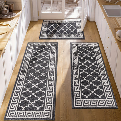 Kitchen Mat Sets 3 Piece Water Absorbent Kitchen Floor Rugs Non Slip Entrance Runner Rugs