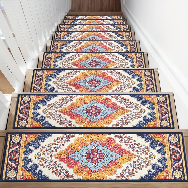 HEBE 8"x30" Carpet Stair Treads Self Adhesive Stair Runner Non Slip Staircase Step Treads